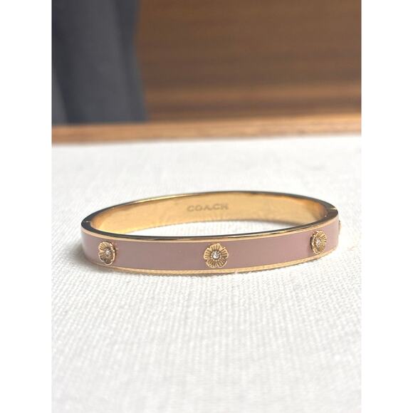 Coach Signature Tea Rose Enamel Bangle Bracelet - Picture 7 of 7